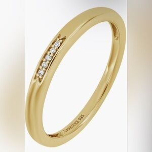 Carriere ring 18k gold plated sterling silver diamond linia .12ctw size 6